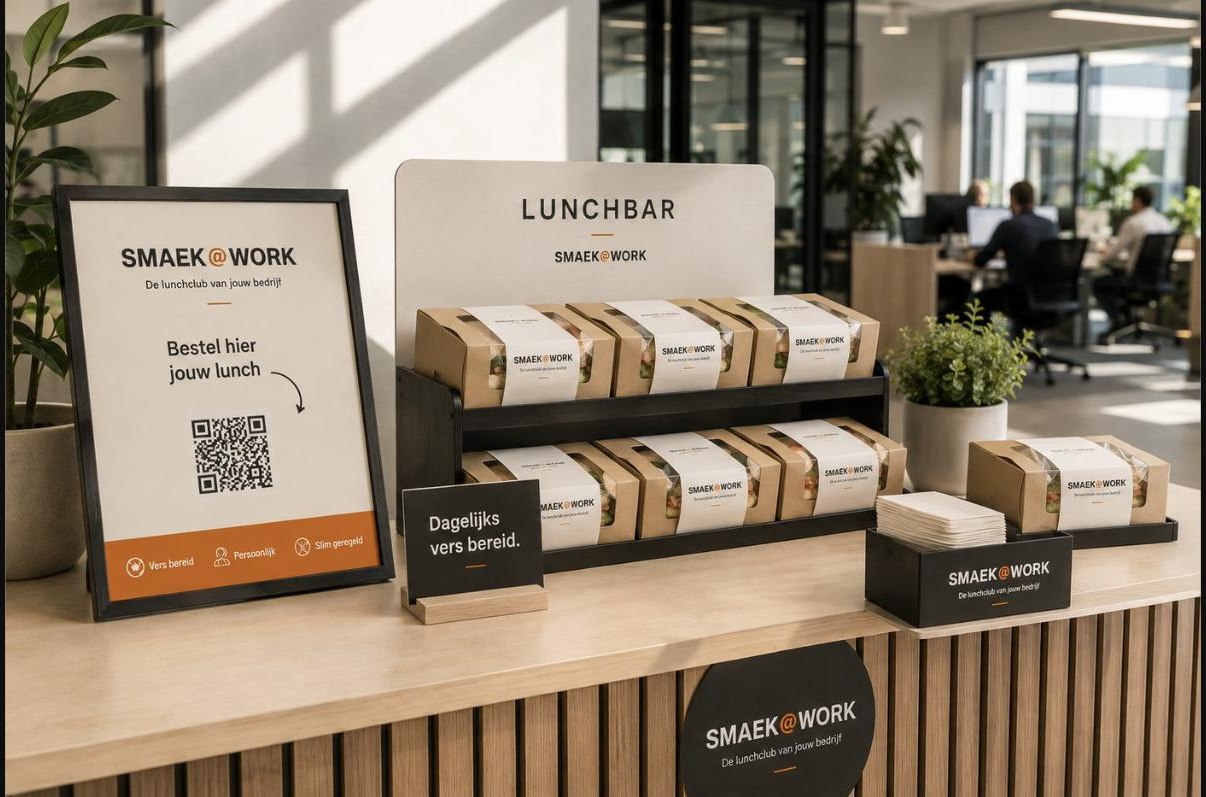 De Smaek@Work Lunchbar met QR-bestelzuil op kantoor