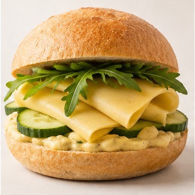 Oude kaas met mosterdmayonaise